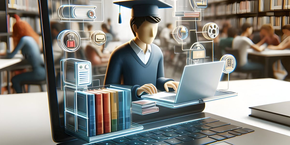 3d-icon-as-student-using-glossy-laptop-university-library-concept-as-camera-movement-pan-acro